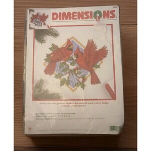 Vintage Dimensions Counted Cross Stitch Cardinal Duo 8622 Craft Kit Sealed 1999
